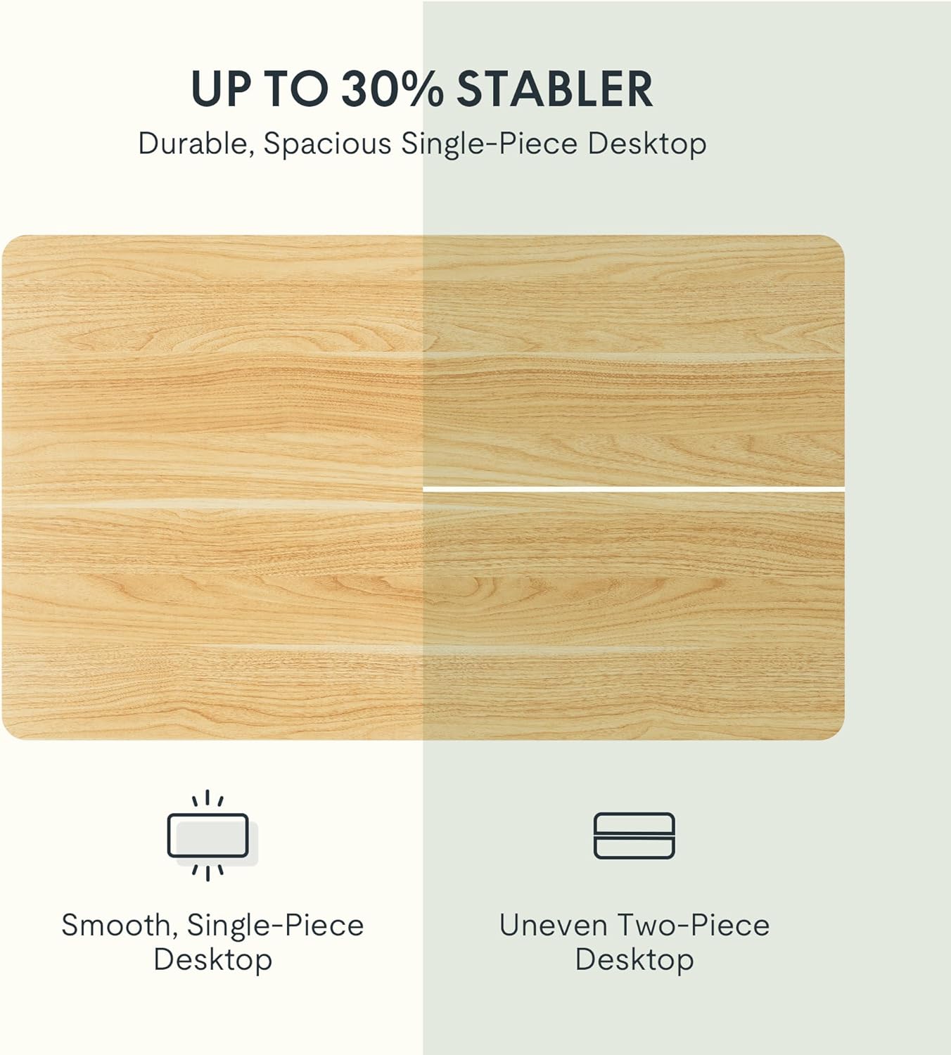 FlexiSpot EN1 Electric Standing Desk — 48”x24” Maple Desktop, White Frame (Height Adjustable)