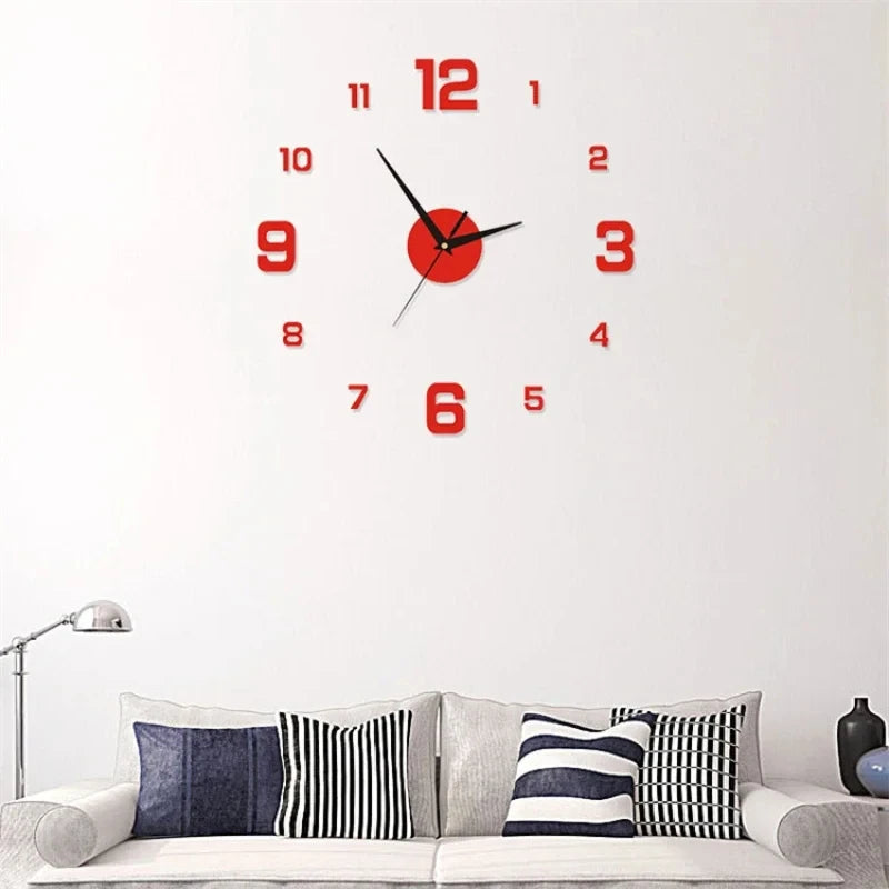 Luminous DIY Wall Clock (Silent, No‑Tick) — Glow‑in‑the‑Dark 3D Numbers, Modern Peel‑&‑Stick Decor