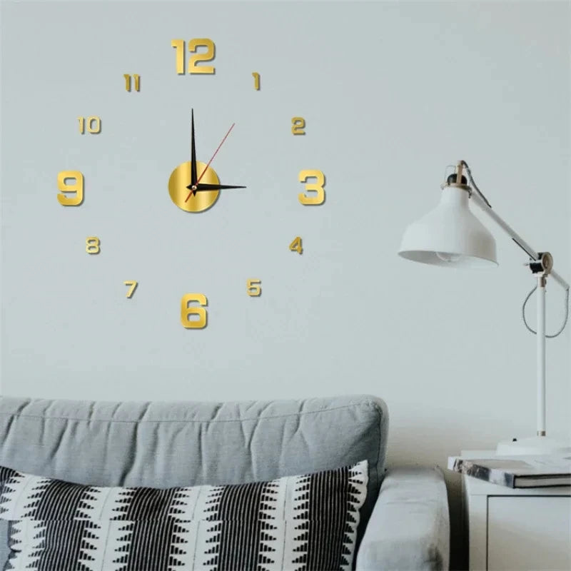 Luminous DIY Wall Clock (Silent, No‑Tick) — Glow‑in‑the‑Dark 3D Numbers, Modern Peel‑&‑Stick Decor