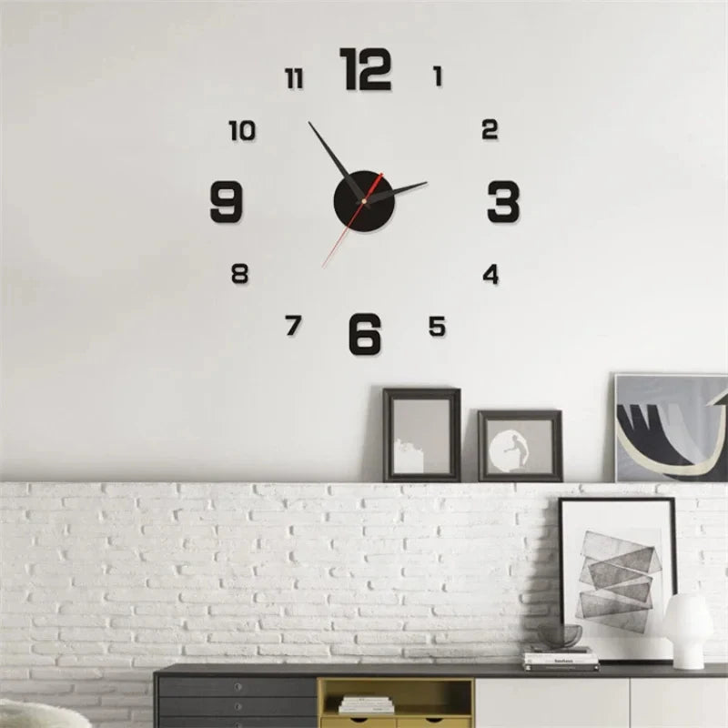 Luminous DIY Wall Clock (Silent, No‑Tick) — Glow‑in‑the‑Dark 3D Numbers, Modern Peel‑&‑Stick Decor