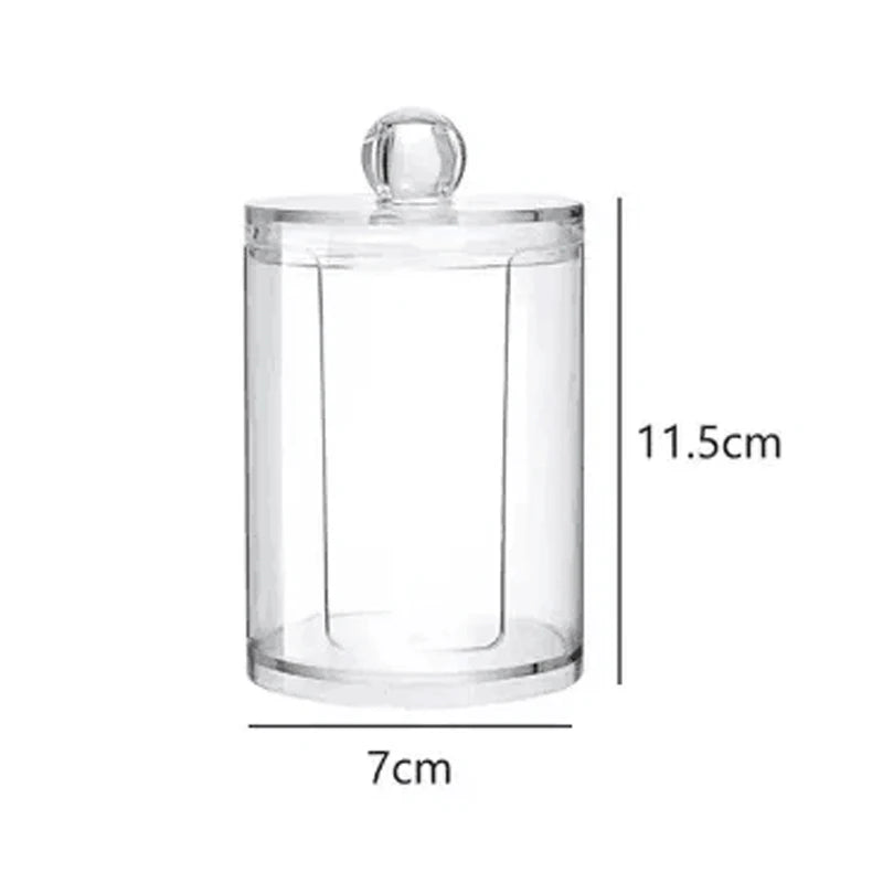 Storage Organizer Holder Canister Apothecary Jars with Lid for Cotton Rounds Acrylic Cosmetic Candy Snacks Desktop Storage Box