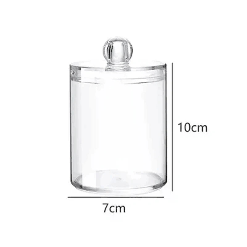 Storage Organizer Holder Canister Apothecary Jars with Lid for Cotton Rounds Acrylic Cosmetic Candy Snacks Desktop Storage Box