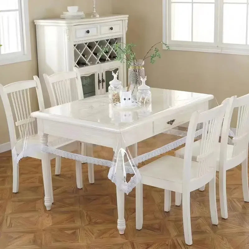 Tablecloth, Thin Transparent Plastic, Oil-Proof Wiping Tablecloth for Dining Tables, Parties, Camping(Odorless)