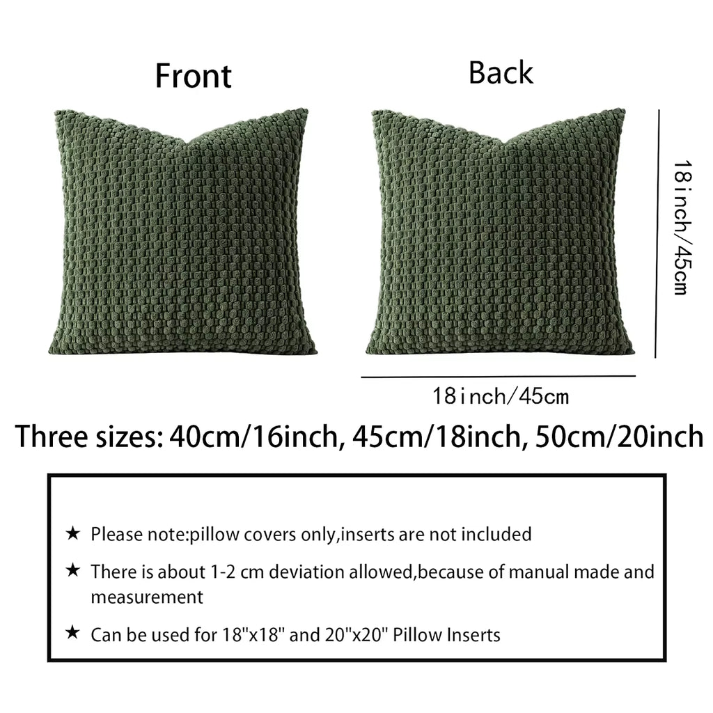 1Pc Soft Boho Style Modern Double-Sided Design Pillows Cover, Farmhouse Neutral Decorative Home Decor Striped Corduroy Square