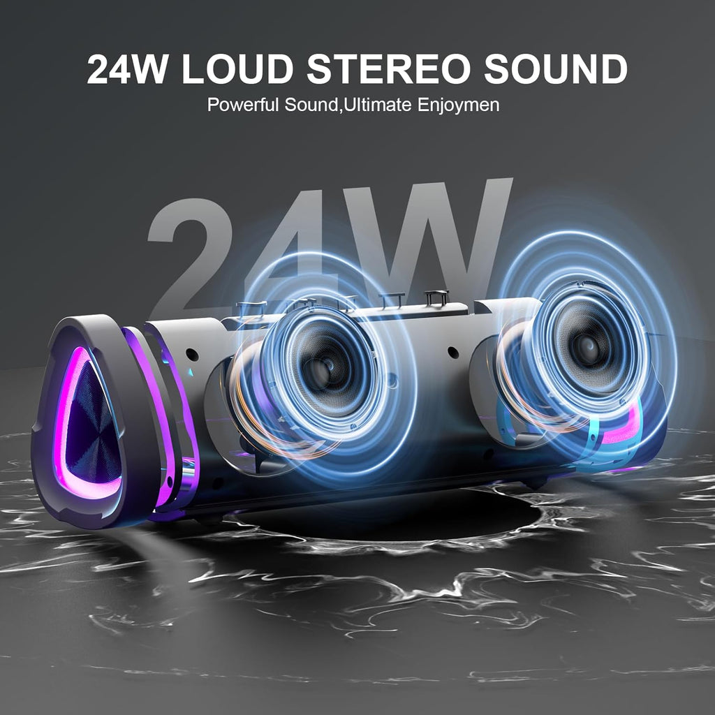 V40 Portable Bluetooth Speaker — 24W Stereo, 24H Playtime, IPX7 Waterproof