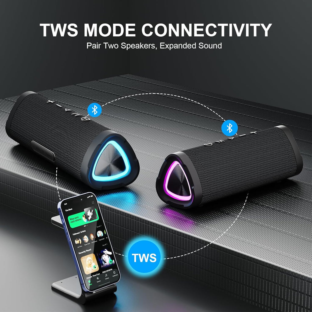 V40 Portable Bluetooth Speaker — 24W Stereo, 24H Playtime, IPX7 Waterproof